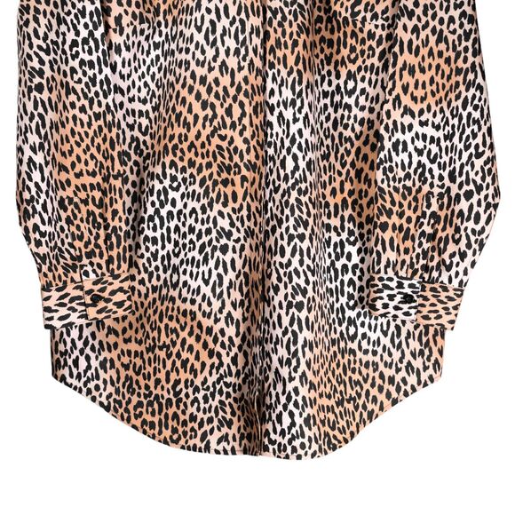 Chico's Women's Shirt Button Up Animal Print Long Sleeve Blouse Tunic Top 2 L/12 - Picture 5 of 8